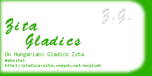 zita gladics business card